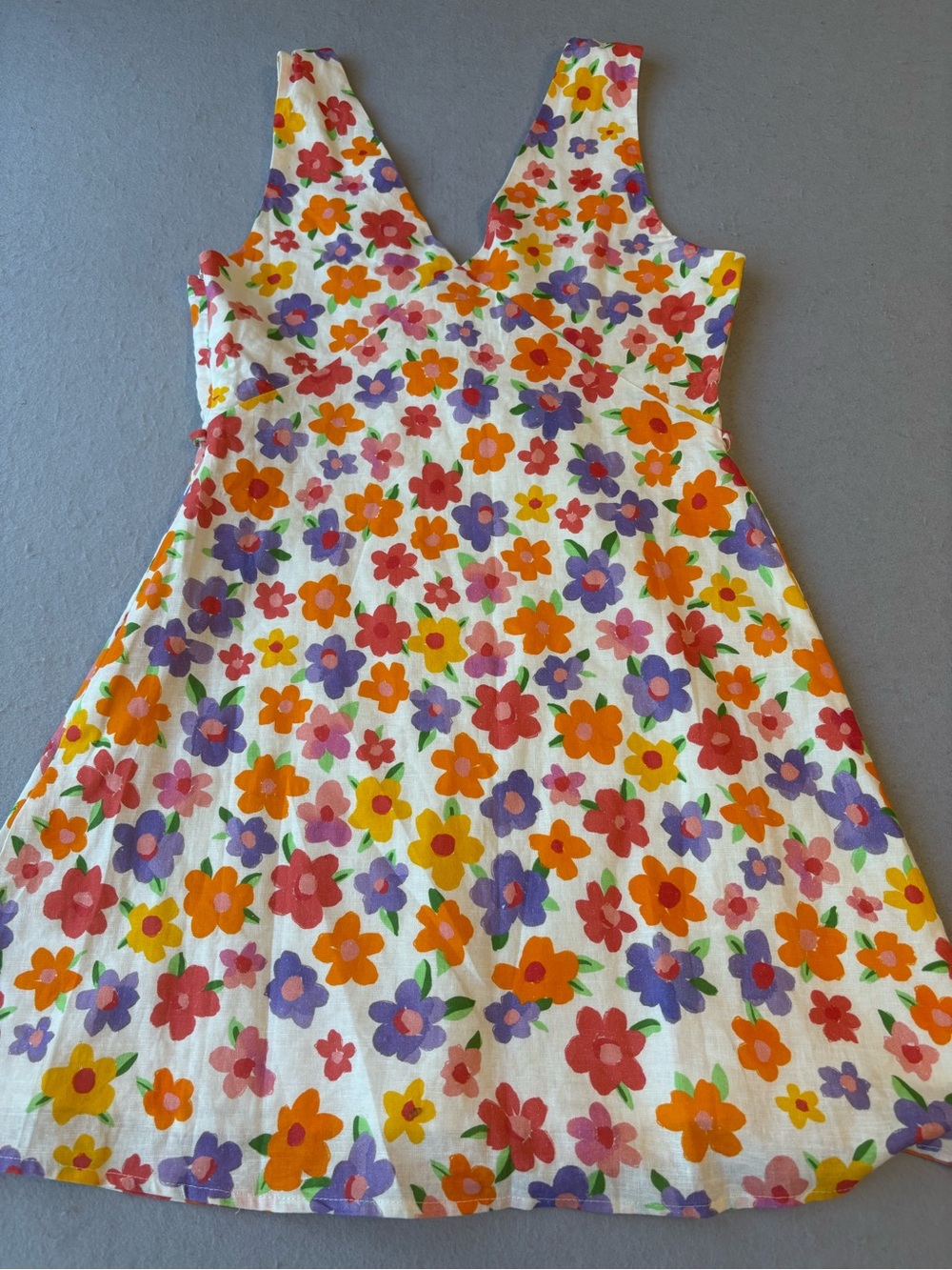 PepperMayo Women's Monday Margs Floral Linen Blend Mini Dress in Blooming Sz 2 - Picture 10 of 11